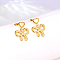 Sweetheart 304 Stainless Steel Heart Stud Earrings, Bowknot Dangle Earrings for Women's Daily Wear, Golden