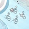 Tibetan Style Alloy Pendants with Iron Open Jump Rings and Zinc Alloy Lobster Claw Clasps and 201 Stainless Steel Links Decorations, Sun & Moon & Star, Antique Silver & Platinum, 38.5~45mm