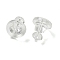Plastic Ear Nuts, Drum, Clear, 5.5x5.5mm, Hole: 0.8mm