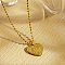 304 Stainless Steel Ball Chain Heart Pendant Necklace for Women, Perfect for Daily Wear, Real 18K Gold Plated, 16.54 inch(42cm)