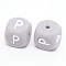 Silicone Beads, Cube with Letter.P, Gray, 12x12x12mm, Hole: 2mm