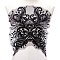 Polyester Cloth Patches, Flower, Black, 415x310x0.5mm
