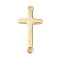Brass Connector Charms, Cadmium Free & Nickel Free & Lead Free, Religion Cross Links, Real 18K Gold Plated, 18.5x9x1.5mm, Hole: 1mm