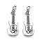 Tibetan Style Alloy Pendants, Guitar Charms, Antique Silver, 31x10.5x2mm, Hole: 1.6mm