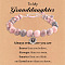 Natural Pink Zebra Jasper Round Beaded Stretch Bead Bracelets, Heart with Letter Alloy Charm Bracelets for Women, Platinum, Letter M, 7-1/8 inch(18cm)