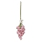 Cat Eye Grape Pendant Decorations, with Nylon Cord, Pink, 111mm