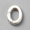 925 Sterling Silver Spring Gate Rings, Oval with 925 Stamp, Cadmium Free & Nickel Free & Lead Free, Silver, 10x7x2mm, Hole: 6x4mm
