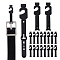 PET Belt Hanger, Black, 136x20x8.5mm, Hole: 1.5~3.5mm