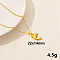 304 Stainless Steel Whale Pendant Necklaces, Cable Chain Necklaces for Women