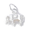925 Sterling Silver 3D Chinese Zodiac Charms, with Jump Rings, Silver Color Plated, Cattle, 8~14x5~11x3~6.5mm, Hole: 3.5mm