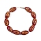 Opaque Handmade Lampwork Beads, Oval, Coconut Brown, 19~21x12~13mm, Hole: 2~3mm