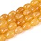 Baking Paint Crackle Glass Beads Strands, Teardrop, Goldenrod, 13~13.5x9.5~10mm, Hole: 1.2~1.4mm, about 54~60pcs/strand, 28.35~30.71 inch(72~78cm)