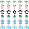 30Pcs 6 Styles Alloy Enamel Pendants, Mixed Shapes, Mixed Color, 12~20.5x12.5~20x1~2.5mm, Hole: 1.8~2mm, 5pcs/style