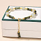 Natural Southern Jade Round Beads Charm Bracelets, Bamboo, Inner Diameter: 2-1/8 inch(5.5cm)