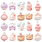 10Pcs 10 Styles Opaque Resin Pendants, Mixed Shapes, Mixed Color, 19~27.5x17~23x7~9mm, Hole: 2mm, 1pc/style