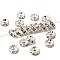 Brass Grade A Rhinestone Spacer Beads, Straight Flange, Rondelle, Silver, Crystal, 6mm, Hole: 1mm