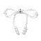 Glass Seed & Imitation Pearl Big Pendants, Bowknot Charms, White, 59~60x40~42x6mm, Hole: 1.2mm