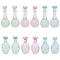 48Pcs 6 Styles Dummy Bottle Transparent Resin Cabochon, with Sequins, Mixed Color, 27~34.5x14.5~18.5mm, 8pcs/style