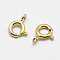 925 Sterling Silver Spring Ring Clasps, Ring, with 925 Stamp, Real 18K Gold Plated, 11.5x8x2mm, Hole: 2mm