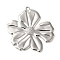 Non-Tarnish 304 Stainless Steel Pendants, Flower Charm, Stainless Steel Color, 44x43x3mm, Hole: 2mm