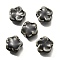 Handmade Porcelain Beads, Flower, Black, 14.5x15x6.5mm, Hole: 2mm