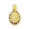 Virgin Mary Theme Rack Plating Brass Micro Pave Cubic Zirconia Pendants, Long-Lasting Plated, Cadmium Free & Lead Free, Real 18K Gold Plated, Oval, 17.5x12x3mm, Hole: 4.5x3.5mm