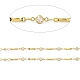 Real 18K Gold Plated Brass Flat Round & Bar Link Chains CHC-C001-08G-2