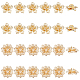 SUPERFINDINGS 24Pcs 2 Style Brass Flower Beads Gold Plated Flower Shape Bead Caps Flower Beads Spacers for DIY Jewelry Making FIND-FH0004-18-1