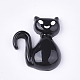 レジン子猫カボション  漫画の猫  ブラック  25x21.5x6mm CRES-T010-104A-1