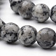 Hebras de cuentas de piedra de punto negro natural G-S272-05-10mm-3
