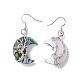 Boucles d'oreilles pendantes en forme de croissant de lune en coquillage paua naturel EJEW-G307-01P-3