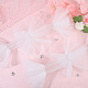 ウェディングメッシュ袖  ウェディングドレス用ブライダルロングメッシュ手袋  ホワイト  650x310x8.5mm FIND-WH0126-194-5