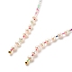 Collar multicapa de perlas naturales y semillas de vidrio con cuentas y nudo de cuerda para mujer NJEW-JN03908-01-5