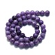 Lepidolita natural / hebras de perlas de piedra de mica púrpura G-P457-C03-09-3