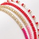 4 pièces 4 style coeur et mot baiser ensemble de bracelets extensibles en perles de plastique BJEW-JB08699-6
