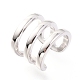 Rhodium Plated 925 Sterling Silver Cuff Earrings EJEW-H124-12P-3
