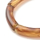 Imitation Gemstone Acrylic Curved Tube Beaded Stretch Bracelet BJEW-JB07981-01-5
