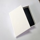 厚紙のギフトボックスジュエリーボックス  ネックレス  イヤリング  中に黒いスポンジを入れて  長方形  ホワイト  8.4x8.4x2.2cm CBOX-F004-03B-1