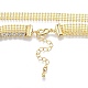 Halsketten aus Messing mit Mikropavé und klaren Zirkonia KK-G437-05G-3