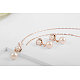 Boucles d'oreilles pendantes en alliage de mode plaqué or rose véritable avec cristaux autrichiens EJEW-AA00057-01-5