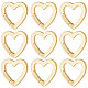 Beebeecraft 1 Box 10Pcs Heart Shape Key Ring 18K Gold Plated Spring Gate Ring Clasps 16x16x2mm Keyring Key Chain Buckles for Handbag Purse Shoulder Strap KK-BBC0003-89-1