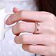 Word Love Real Rose Gold Plated Brass Cubic Zirconia Rings for Women RJEW-BB05427-8RG-5