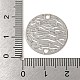 ラックメッキ真鍮中空コネクタチャーム  長持ちメッキ  フラットラウンドのエッチング金属装飾  プラチナ  20x0.3mm  穴：1.6mm KKC-D001-14P-3