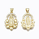 Brass Micro Pave clear Cubic Zirconia Pendants ZIRC-N039-168-NF-2