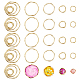 CHGCRAFT 32Pcs 4 Style Alloy Linking Rings FIND-CA0006-01-1