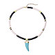 Handmade Polymer Clay Heishi Beads Pendant Necklaces sgNJEW-JN02816-1
