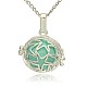 Silver Color Plated Brass Hollow Round Cage Pendants KK-J231-08S-1