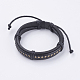Adjustable Unisex Cowhide Cord Bracelets BJEW-F300-03B-1