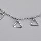 Bracelets de cheville à breloques triangulaires texturées en laiton X-AJEW-B005-23P-2