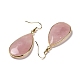 Natural Rose Quartz Dangle Earrings EJEW-L179-01F-2